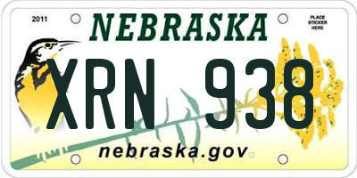 NE license plate XRN938