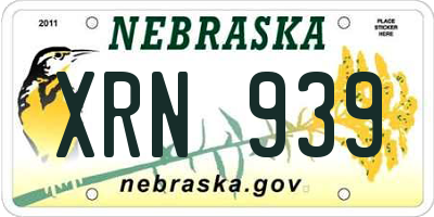 NE license plate XRN939