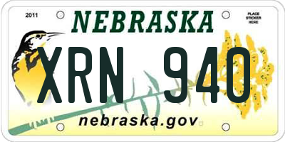 NE license plate XRN940