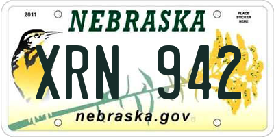 NE license plate XRN942