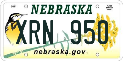 NE license plate XRN950