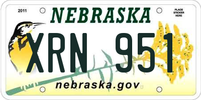 NE license plate XRN951