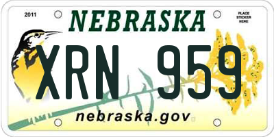 NE license plate XRN959
