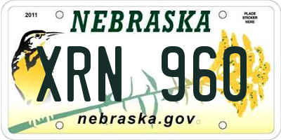 NE license plate XRN960