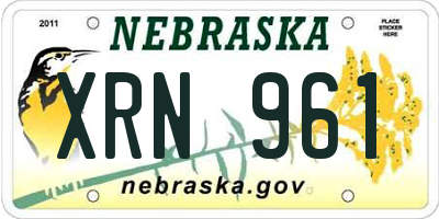 NE license plate XRN961