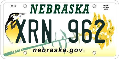 NE license plate XRN962