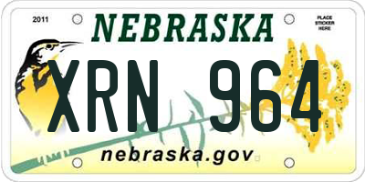 NE license plate XRN964