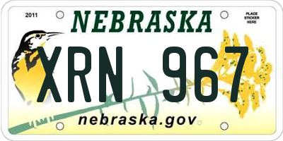 NE license plate XRN967