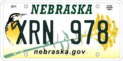 NE license plate XRN978