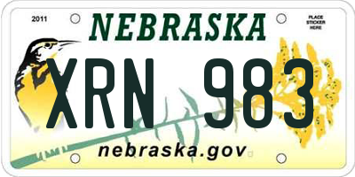 NE license plate XRN983