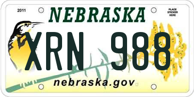 NE license plate XRN988