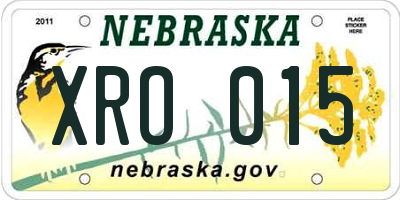 NE license plate XRO015