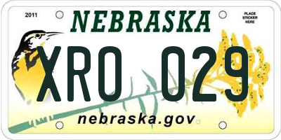 NE license plate XRO029