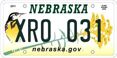 NE license plate XRO031