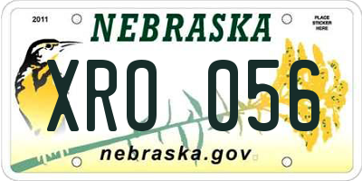 NE license plate XRO056