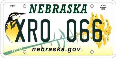 NE license plate XRO066