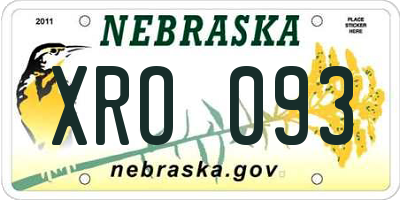 NE license plate XRO093
