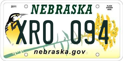 NE license plate XRO094