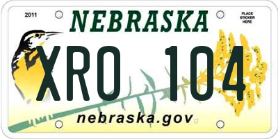 NE license plate XRO104