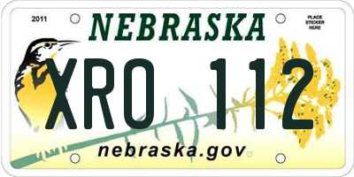 NE license plate XRO112