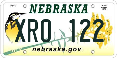 NE license plate XRO122