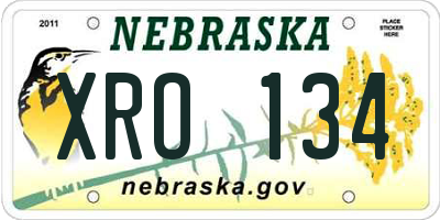 NE license plate XRO134
