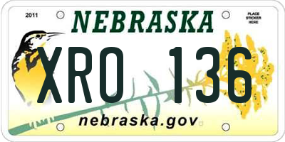NE license plate XRO136