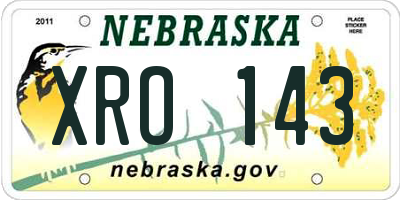 NE license plate XRO143
