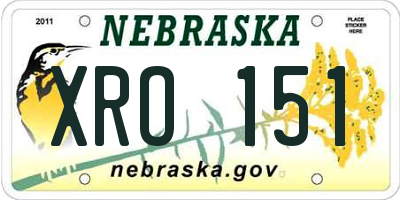 NE license plate XRO151