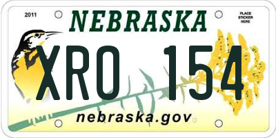 NE license plate XRO154