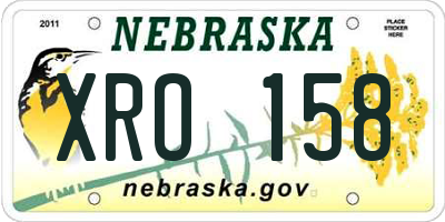 NE license plate XRO158