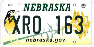 NE license plate XRO163