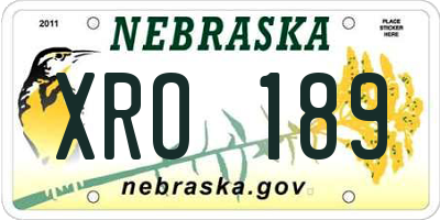 NE license plate XRO189