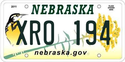NE license plate XRO194