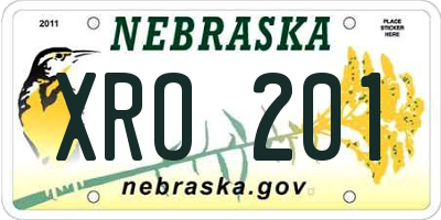 NE license plate XRO201