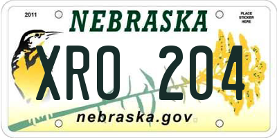 NE license plate XRO204