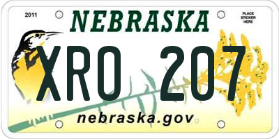 NE license plate XRO207