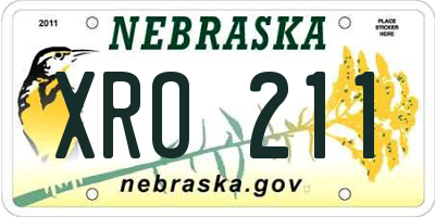 NE license plate XRO211