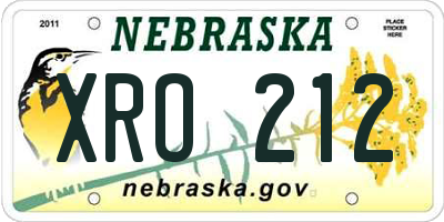 NE license plate XRO212