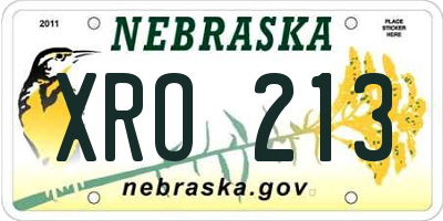 NE license plate XRO213