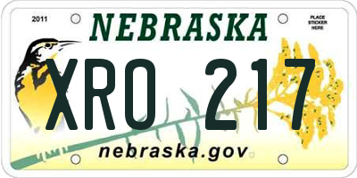 NE license plate XRO217