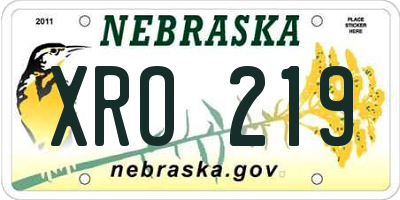 NE license plate XRO219