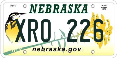 NE license plate XRO226