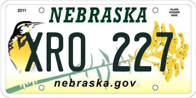 NE license plate XRO227