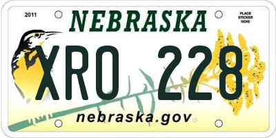 NE license plate XRO228