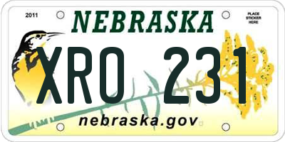 NE license plate XRO231