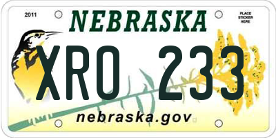NE license plate XRO233