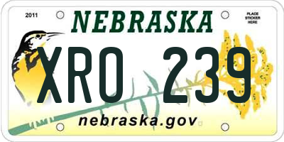 NE license plate XRO239