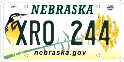NE license plate XRO244