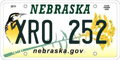NE license plate XRO252